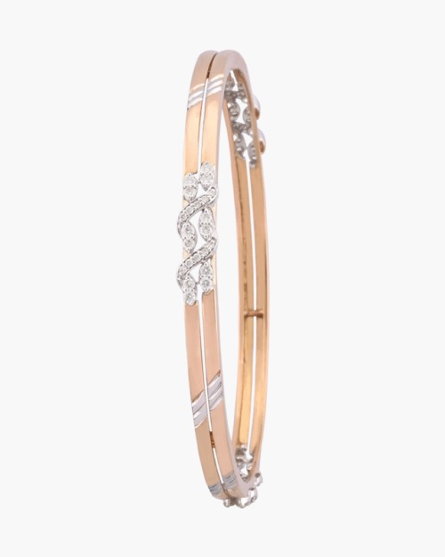 Ramona 3 Carat Combine Mix Shape Diamond Bangle Bracelet in 14k Rose G
