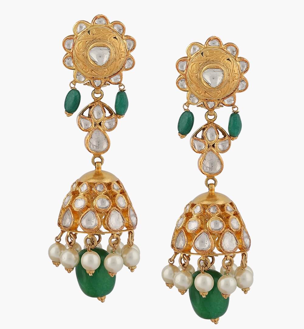 Sawansukha Antique Polki Jhumka