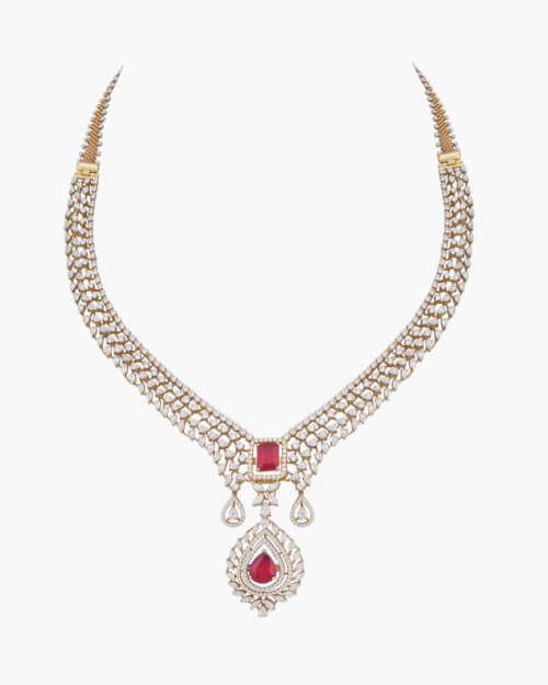 Sawansukha Diamond ColourStone Necklace