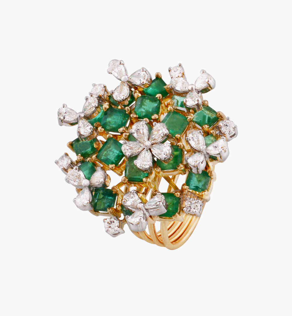 Sawansukha Diamond And ColourStone Cocktail Ladies Ring